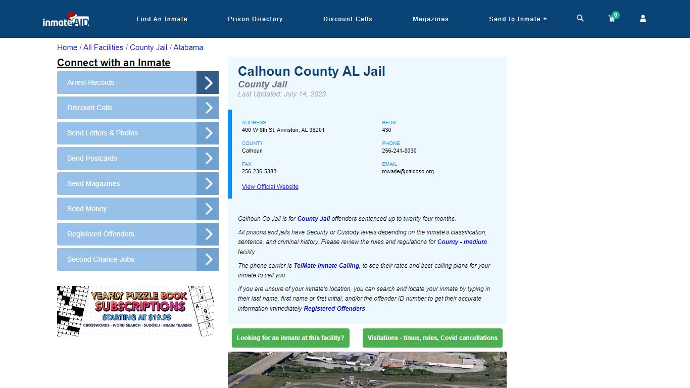 Calhoun County AL Jail - Inmate Locator - Anniston, AL